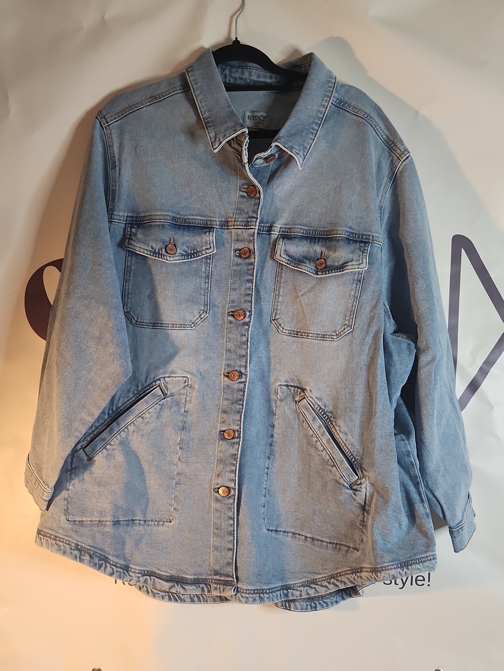 Terra & Sky Light Blue Denim Button-Up Jacket